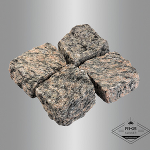 Гранитная брусчатка Ладожская, Колотая, 100x100 мм