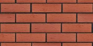 Клинкерный кирпич ЛСР Лондон красный, Береста 0,7НФ на черном шве