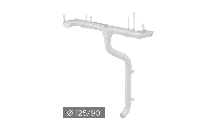 Водосточная система AQUASYSTEM PU 125/90 мм RAL 9003 в Старом Осколе