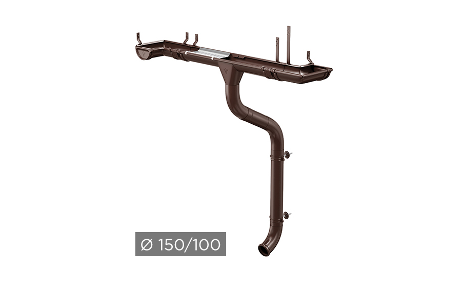 Водосточная система AQUASYSTEM PU 150/100 мм RAL 8017 в Старом Осколе