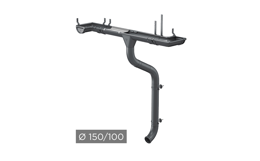Водосточная система AQUASYSTEM PU MATT 150/100 мм RAL 7024 в Старом Осколе