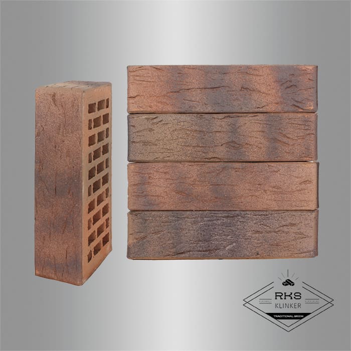 Кирпич облицовочный ЛСР, Ореховый флэш, Рустик, 1НФ в Старом Осколе