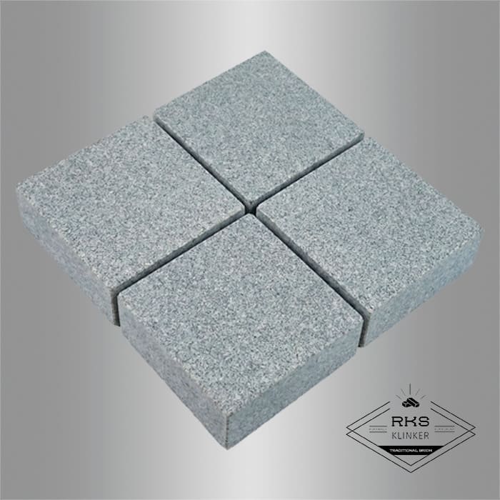 Гранитная брусчатка RKS SLATE Сильвер Пёрл, пиленая 100х100 мм в Старом Осколе