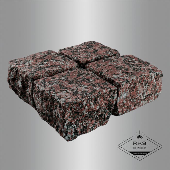 Гранитная брусчатка Гранатовый амфиболит, Колотая, 100x100 мм в Старом Осколе