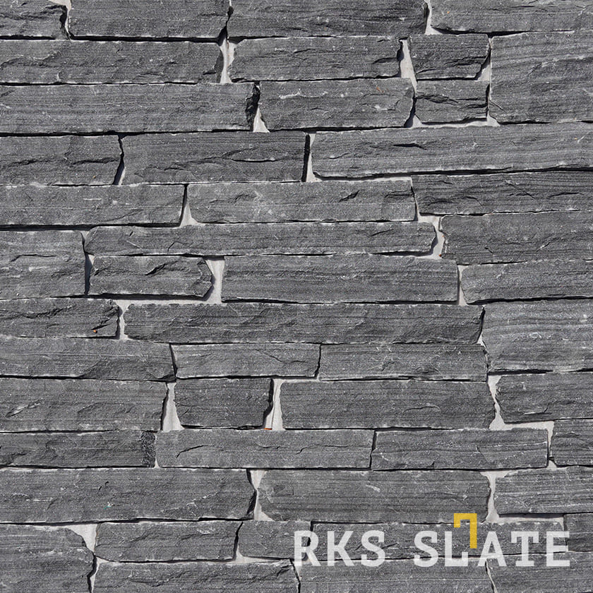 Фасадный облицовочный камень Monsoon Black Quartz Strips в Старом Осколе
