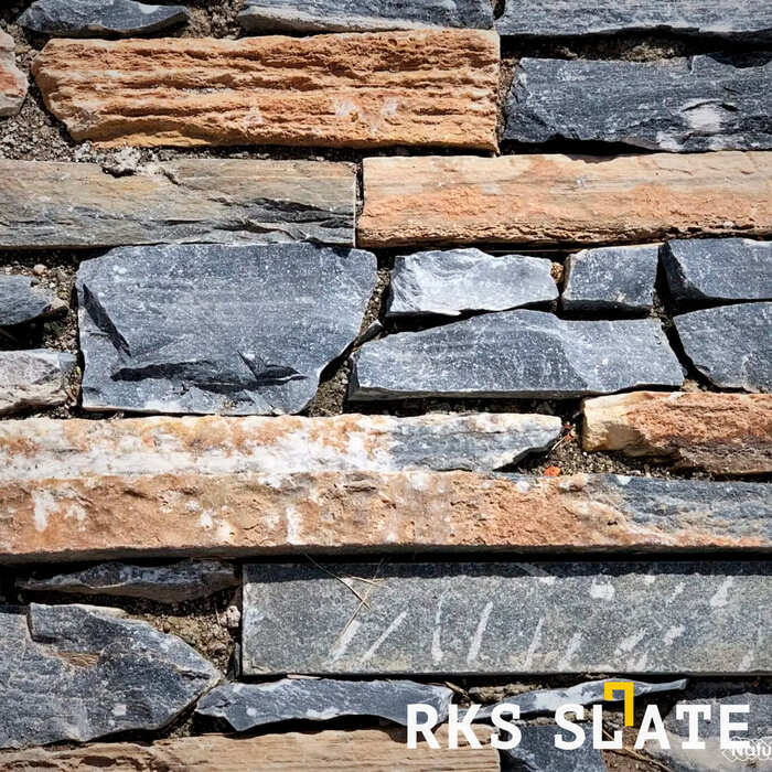 Фасадный облицовочный камень Rusty Black Quartz Strips в Старом Осколе