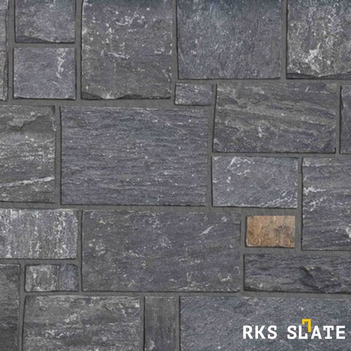 Фасадный облицовочный камень Black Slate Castle в Старом Осколе