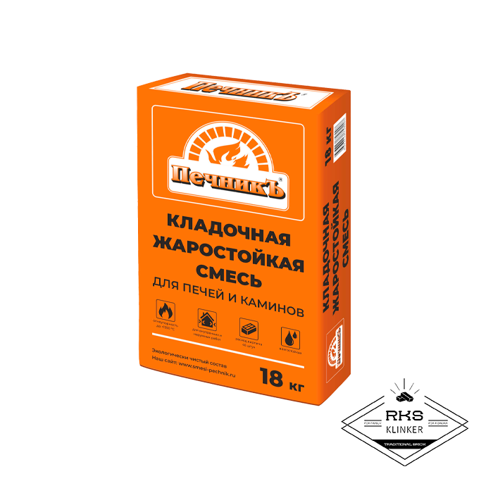 Кладочная жаростойкая смесь для наружной кладки Печникъ, 18 кг в Старом Осколе