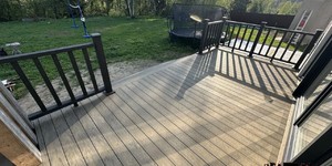 Терраса и ступени из ДПК Bamberg полнотелая, Lebanese Cedar смотреть фото готовой террасы (3)
