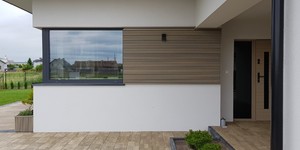 Реечная панель ДПК Turtle Shell, Middle Lines, Canadian Maple Co-Extrusion акцентные стены из реек - фасад дома фото (2)