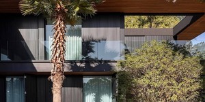 Реечная панель ДПК Turtle Shell, Middle Lines, Faroese Smokewood Co-Extrusion черные рейки для улицы фото домов (2)