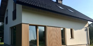 Реечная панель ДПК Turtle Shell, Middle Lines, Siberian Pine Co-Extrusion облицовка фасада рейками фото (1)