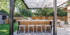 Реечная панель ДПК Turtle Shell, Middle Lines, Siberian Pine Co-Extrusion отделка барной стойки рейками фото (3)