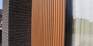 Реечная панель коричневая из ДПК Turtle Shell, Middle Lines, Australian Palisander Co-Extrusion облицовка дома (8)