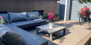 Заборная реечная панель ДПК Turtle Shell, Middle Lines, Australian Palisander Co-Extrusion забор и фасад из реек (6)