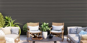 Заборная реечная панель ДПК Turtle Shell, Middle Lines, Faroese Smokewood Co-Extrusion черный забор из реек горизонтальный монтаж фото