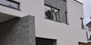Дом из натурального камня 3D мозаика из камня RKS SLATE Кварцит Monsoon Black Rockface облицовка фасада (2)