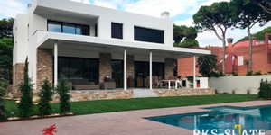 Облицовка фасада натуральным камнем в виде 3D панели RKS SLATE  Кварцит Biege Quartz Country купить с доставкой (23)